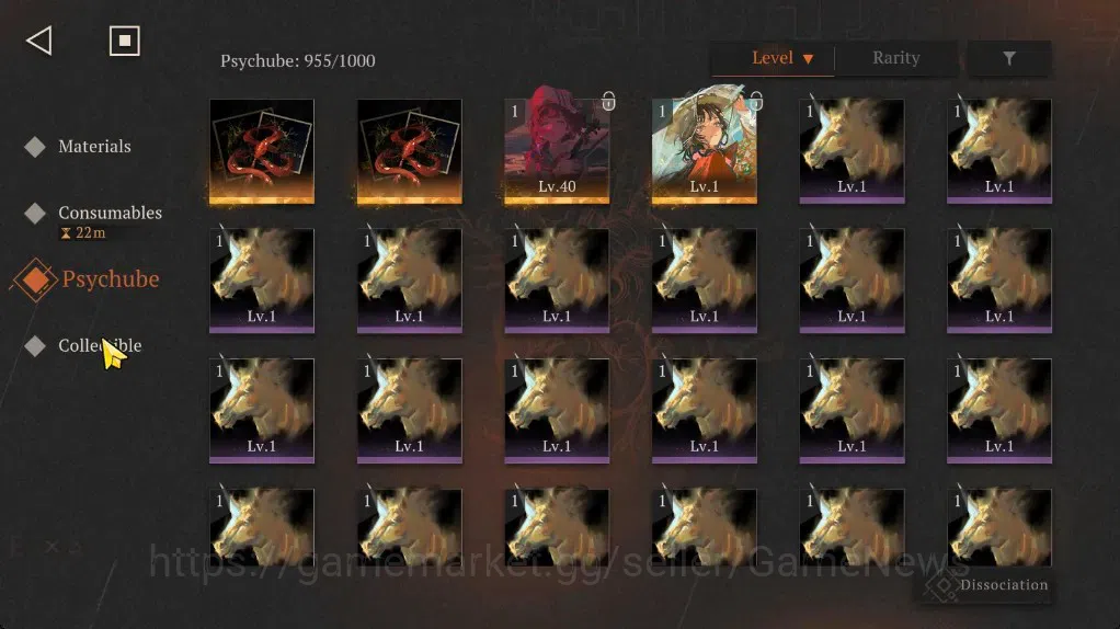 Reverse: 1999 Accounts Midgame GLOBAL|Lvl 65|Premium Team Plantpromptu|17 (*6 Crew) (3 Limit)|Paper Heron P5+Psy,Liang Yue 8