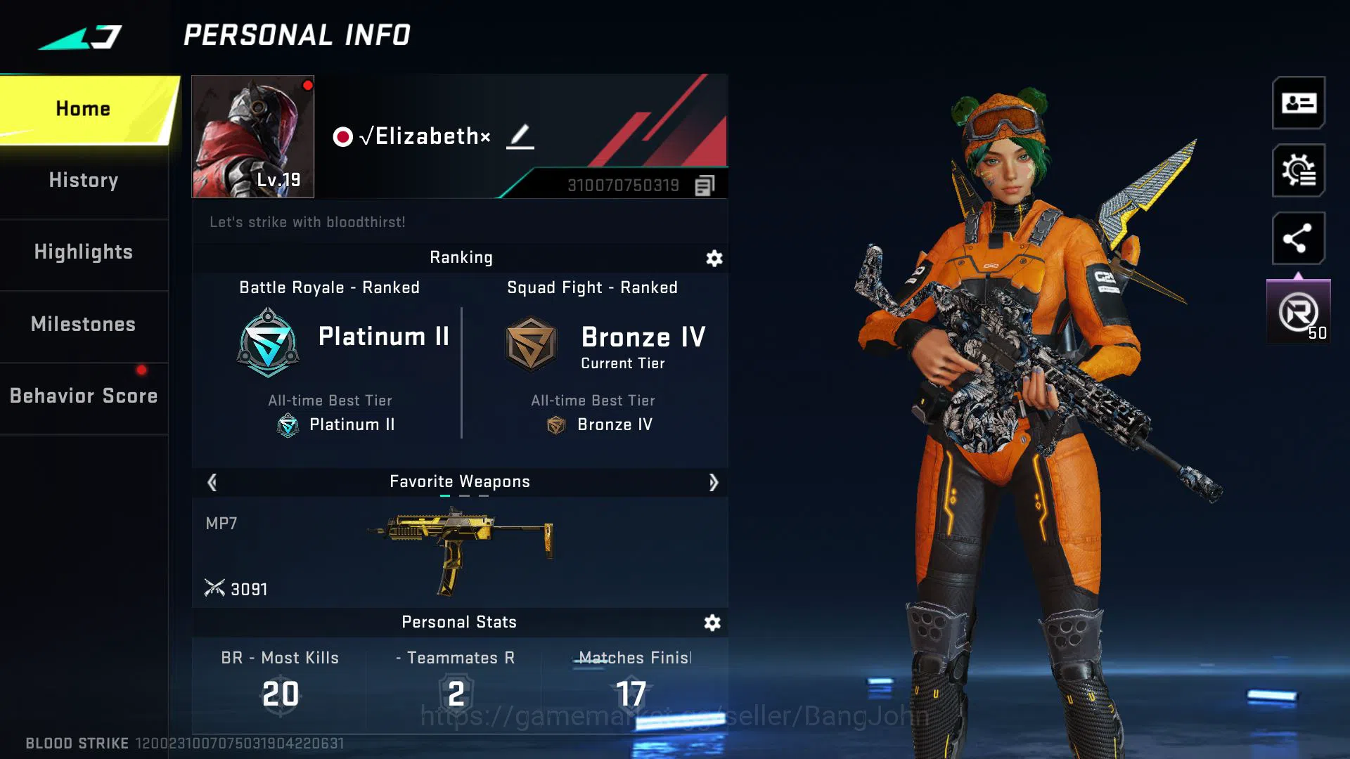 Blood Strike Accounts [ASIA] Lvl 19 | Platinum | Bleach Ethan | AK47 Rhi image 17