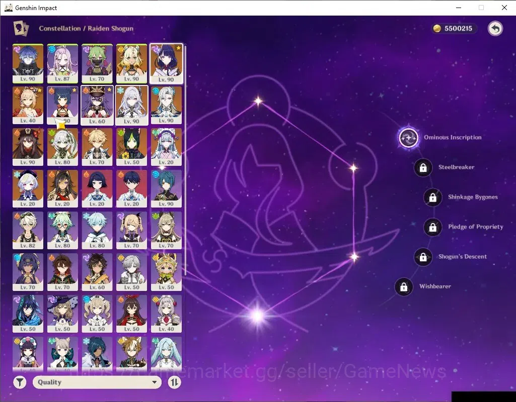 Genshin Impact Accounts Asia|AR 57|8 Limited+4(*5Weapon)|FlinsC1,RaidenC1, image 4