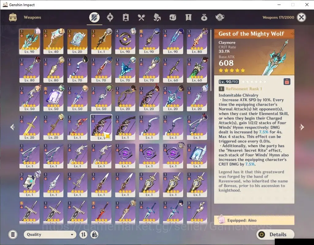 Genshin Impact Accounts Asia|AR 57|8 Limited+4(*5Weapon)|FlinsC1,RaidenC1, image 6