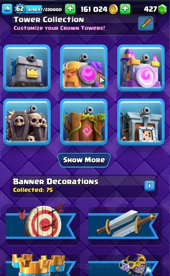 Clash Royale Accounts Lv 62|Trophy 10704|KTL 15|Limited Skin|Card 121|4  image 9
