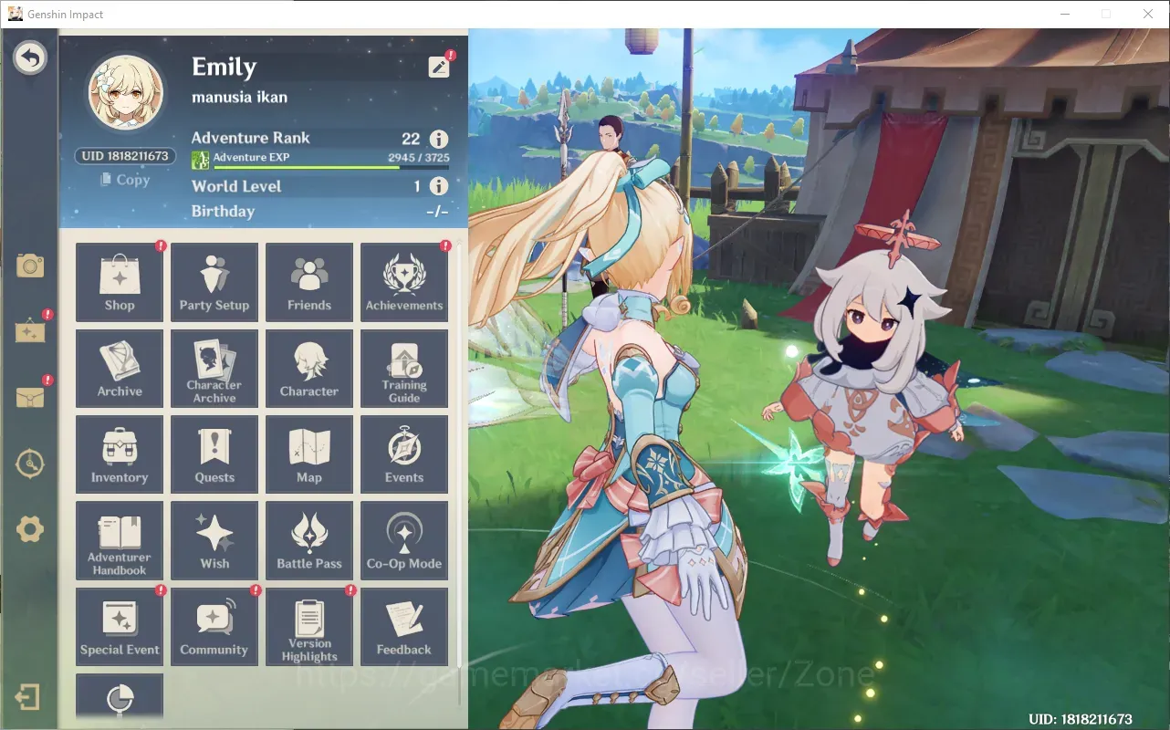 Genshin Impact Accounts Starter ASIA|AR 22|Fresh Starter 1 Limited(Vesna), Qiqi,Keqing|MC Lumine|Low Explore|49 Resin 1