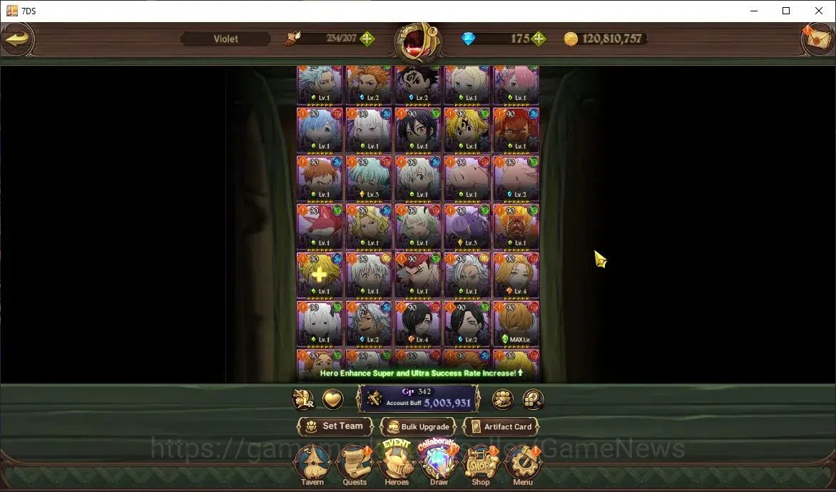 The Seven Deadly Sins: Grand Cross Accounts Endgame Global|5M CC|91 LS|9 LR 8 UR +Collab Gachiakuta,Re 10