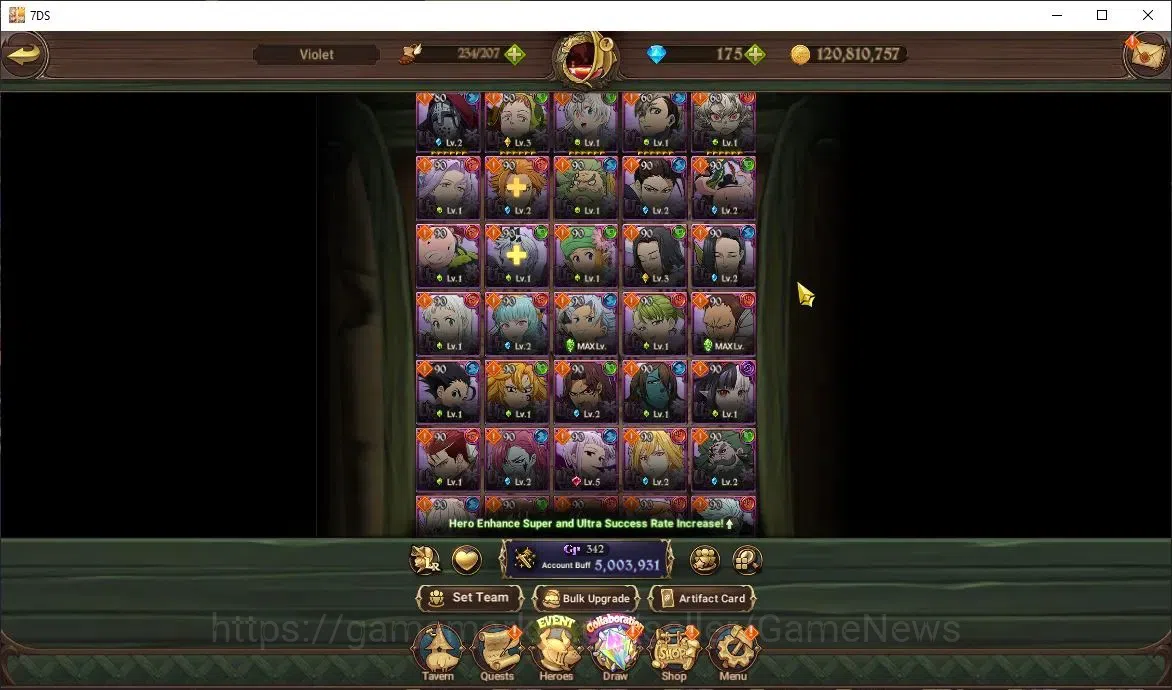 The Seven Deadly Sins: Grand Cross Accounts Endgame Global|5M CC|91 LS|9 LR 8 UR +Collab Gachiakuta,Re 12