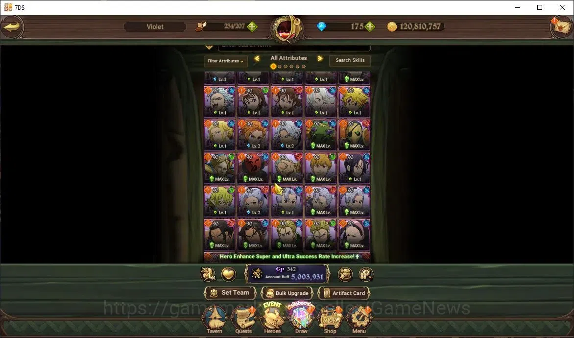 The Seven Deadly Sins: Grand Cross Accounts Endgame Global|5M CC|91 LS|9 LR 8 UR +Collab Gachiakuta,Re 13