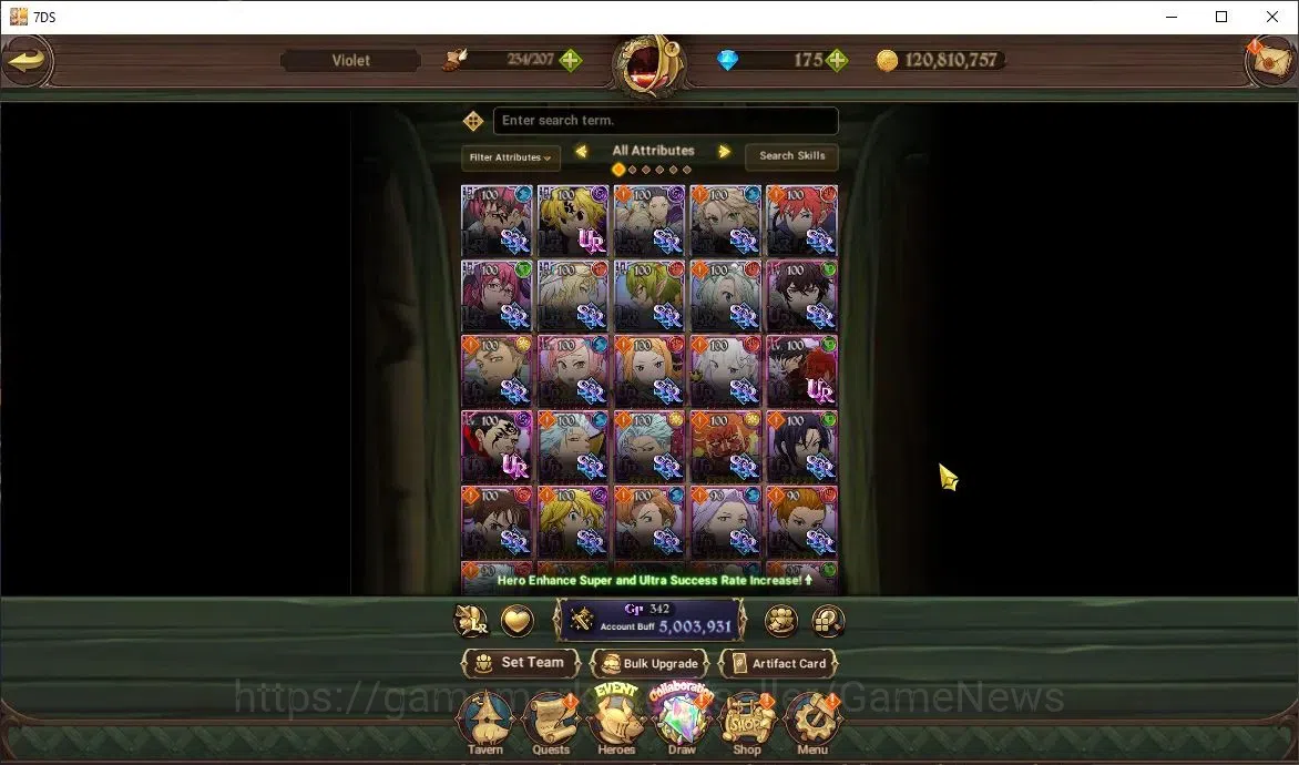 The Seven Deadly Sins: Grand Cross Accounts Endgame Global|5M CC|91 LS|9 LR 8 UR +Collab Gachiakuta,Re 3