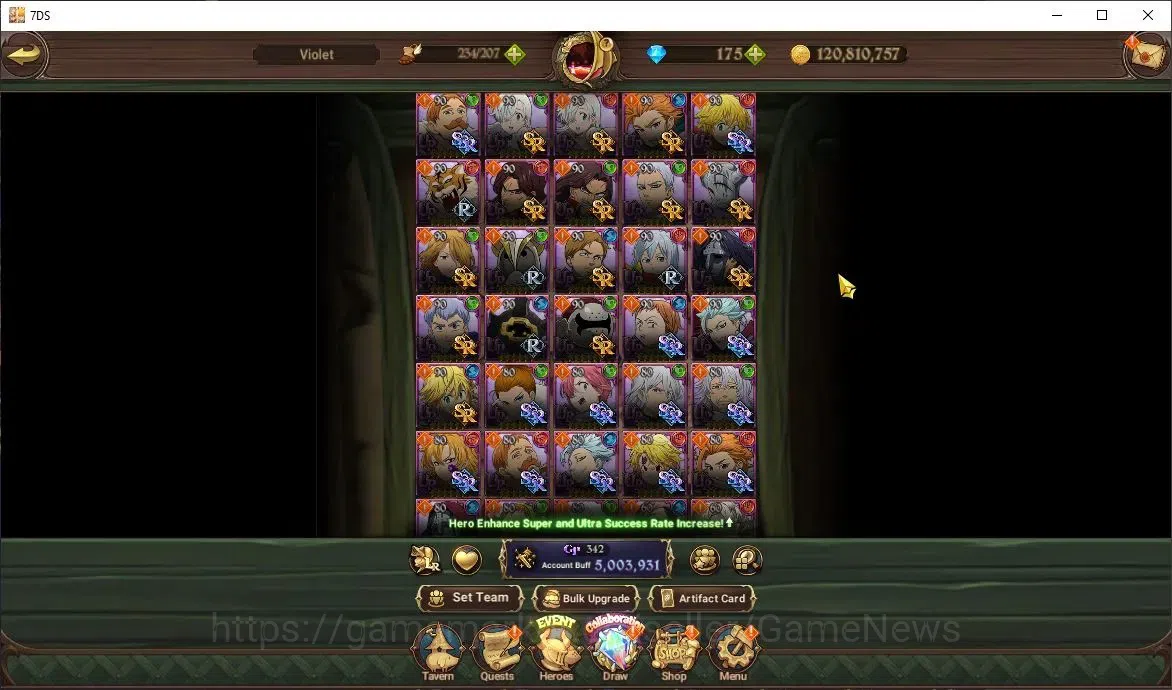 The Seven Deadly Sins: Grand Cross Accounts Endgame Global|5M CC|91 LS|9 LR 8 UR +Collab Gachiakuta,Re 5