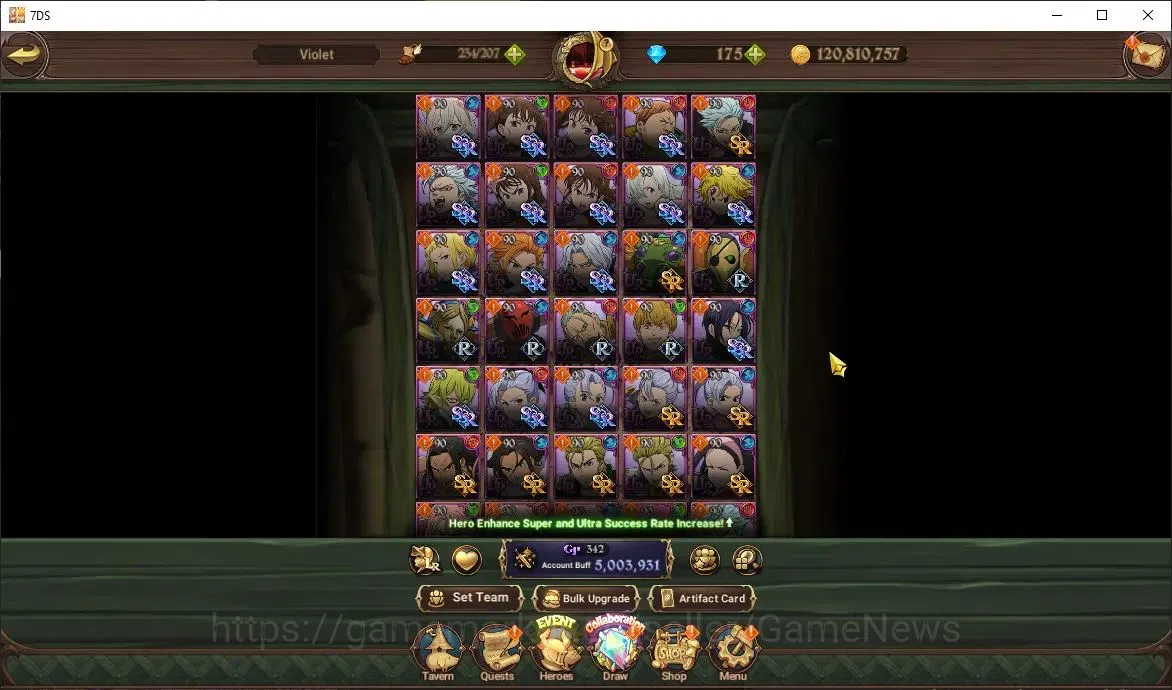 The Seven Deadly Sins: Grand Cross Accounts Endgame Global|5M CC|91 LS|9 LR 8 UR +Collab Gachiakuta,Re 7