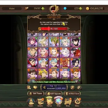 The Seven Deadly Sins: Grand Cross Accounts Endgame Global|5M CC|91 LS|9 LR 8 UR +Collab Gachiakuta,Re