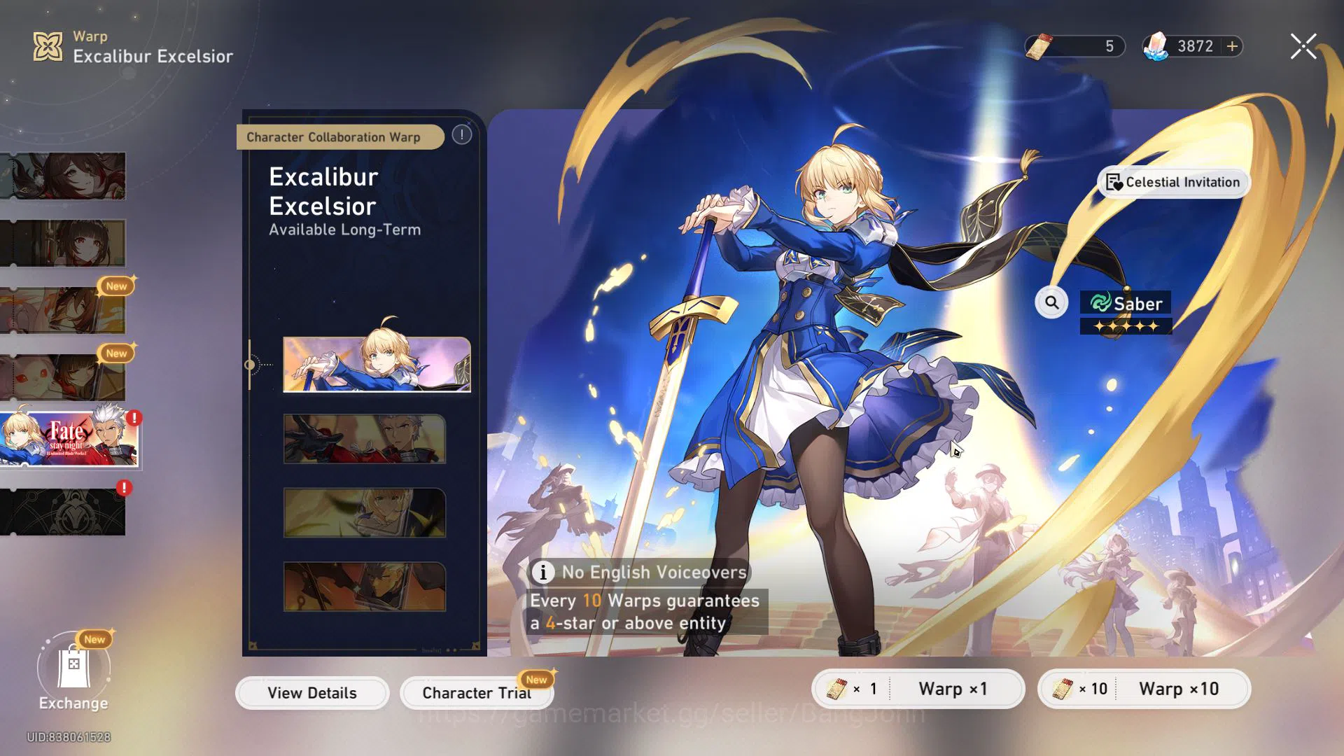 Honkai Star Rail Accounts Others ASIA | TL 65 | JADE 3872 | Gacha Limited Ticket 9 | Golden Companion Spirit 1 | Castorice 7