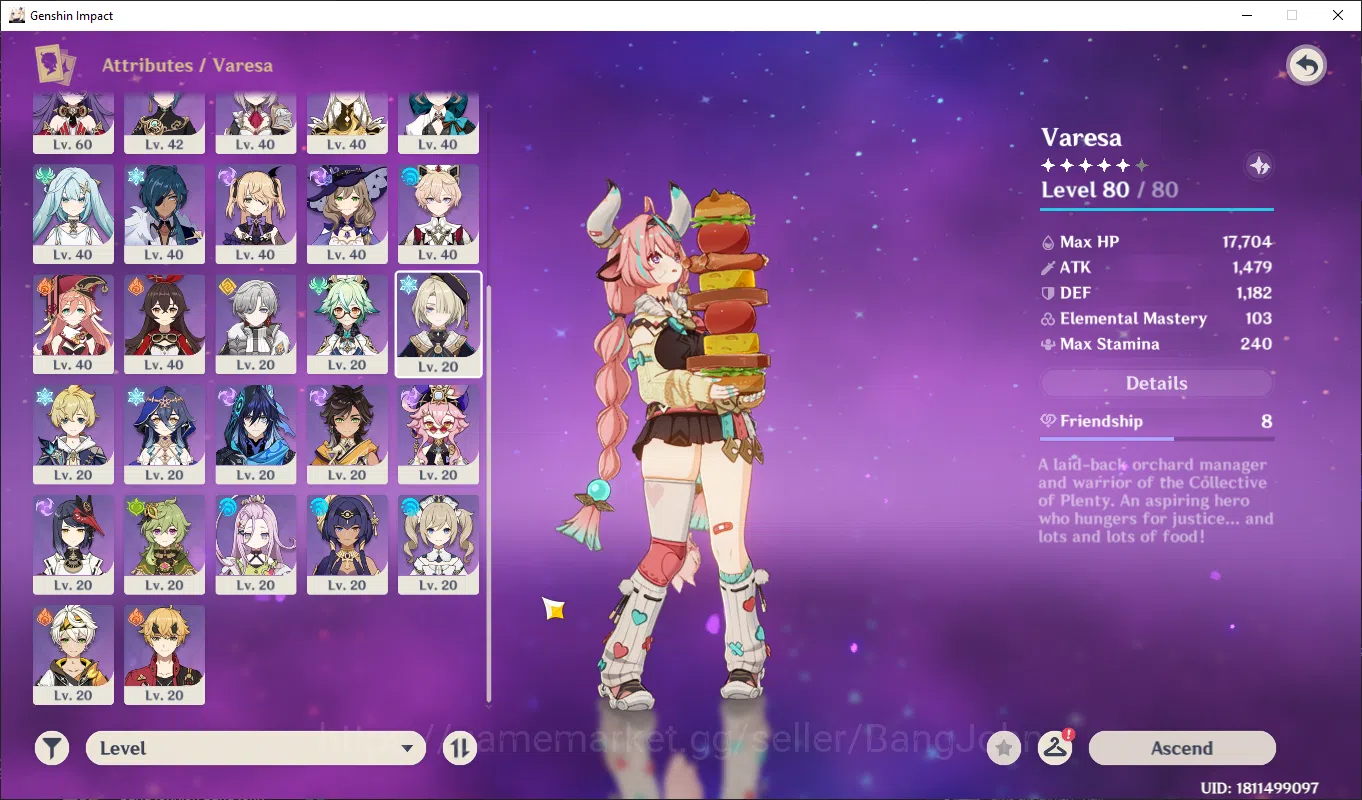 Genshin Impact Accounts ASIA | AR 40+ | varessa, citlali, nahida, mona, je image 3
