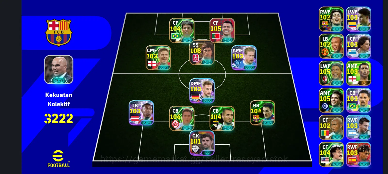 eFootball Accounts Legends & Iconic Players EFOOTBALL 2026 | GERARD MULLER, BEBETO, RONALDO PACK, MAKOTO HASEBE, M SILVERTE 1