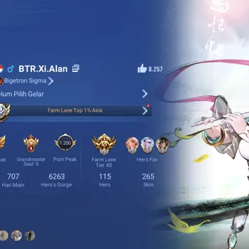 Honor of Kings Accounts Rare Skin Global Hero 115 Skin 265: MYTHIC Lu Bu, Flawless Arli, Kaito Kid, JJK Nobara, Precious Sun