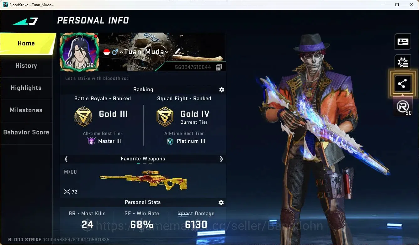 Blood Strike Accounts EU-MENA | Legendary Katana Ronin | 4 Ultra Guns | image 1