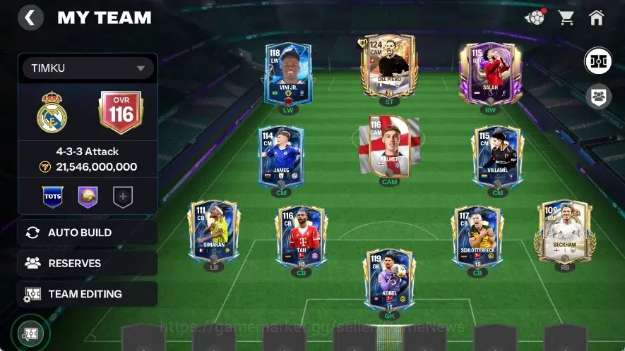 EA SPORTS FC Mobile Accounts OVR 116/21.5B Value with 3k Gems|Del Piero Record  image 2