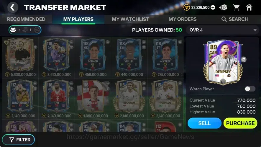EA SPORTS FC Mobile Accounts OVR 116/21.5B Value with 3k Gems|Del Piero Record  image 9