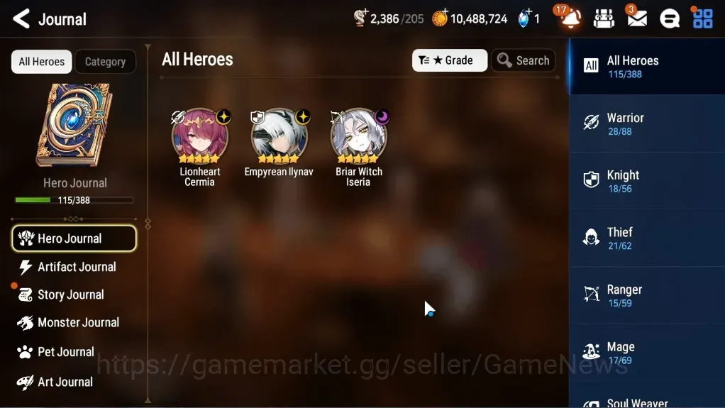 Epic Seven Accounts Limited Hero ASIA UnVerif|NewEra|3 ML (BW Iseria,E Ilynav,L Cermia)+Estelle,Hecate,AW Hwayoung,Etc|51K 1