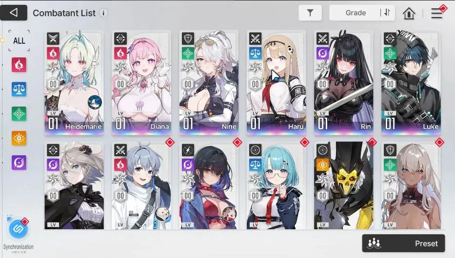 Chaos Zero Nightmare Accounts GLOBAL|Lv 54|7 SSR[(Heidemarie+Sign,Diana,Nine,Har image 3