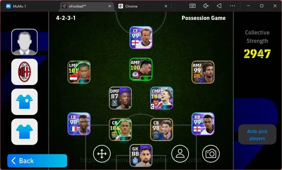 eFootball Accounts Android |PW 2947| Epic Cannavaro,Atep,Shevchenko|S image 3