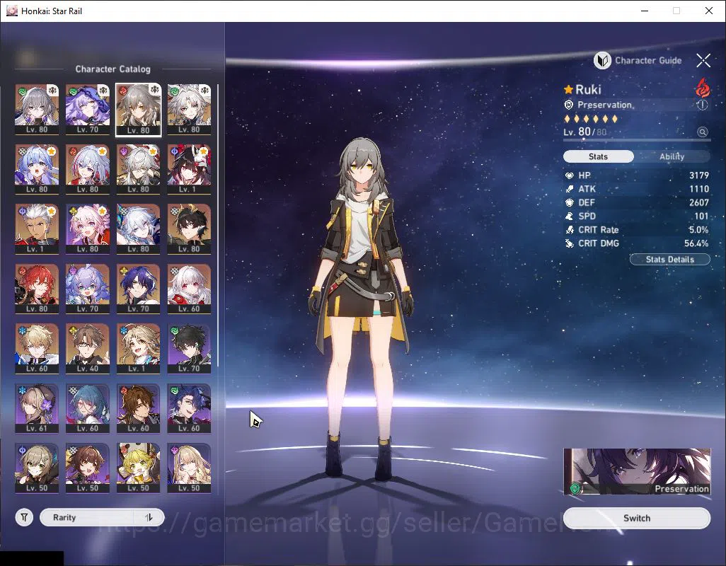 Honkai Star Rail Accounts Starter Asia|TL 66|10 Limited|[Yao Guang,Feixiao]+Sign,Black 4