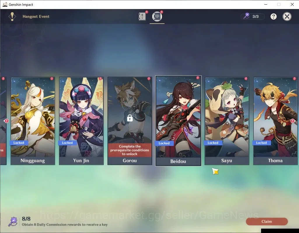 Genshin Impact Accounts ASIA|AR 53|5 Limited+3(*5Weapon)|Nilou+Sign,Varka, image 12
