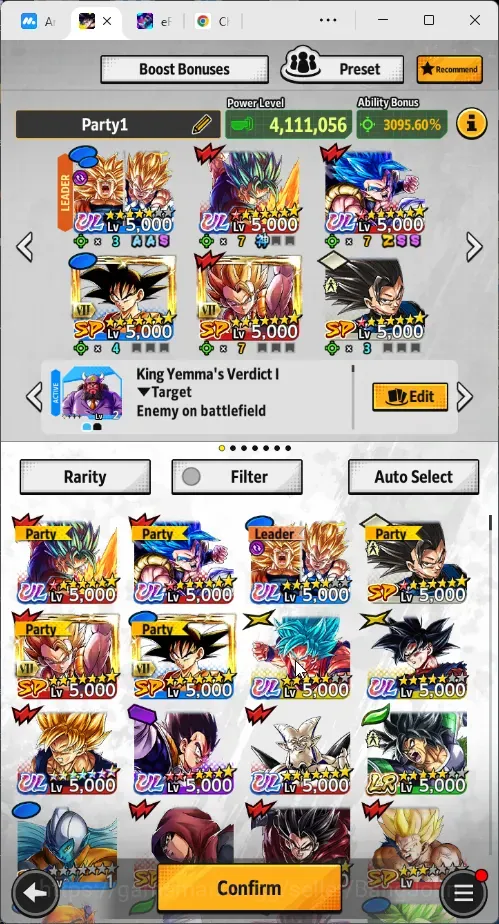 Dragon Ball Legends Accounts High-End Android |Lv.152|104M Total Power|275 CC|1 LR Broly: Fury|8 UL Super Saiyan Goku,SSGSS 1