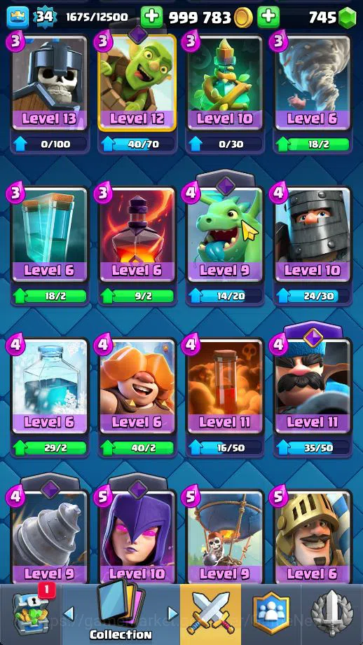 Clash Royale Accounts Midgame Lv 34|Trophy 5502|KTL 12|Limited Skin|Card 108| 5 EVO 1 Champ 15 Legendary 33 Epic 30 Rare 29 10