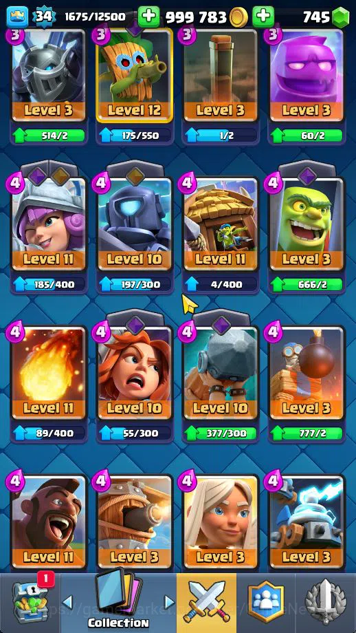Clash Royale Accounts Midgame Lv 34|Trophy 5502|KTL 12|Limited Skin|Card 108| 5 EVO 1 Champ 15 Legendary 33 Epic 30 Rare 29 8