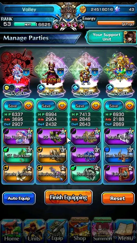 Grand Summoners Accounts Global|Rank 53|Fresh Story|3 Ascend[2 Yuyuko Saigy image 2