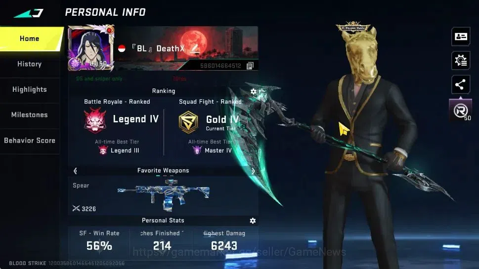 Blood Strike Accounts ASIA|ETERNAL [ZERO]|MELEE ULTRA[SCYTHE,AXE]||18 UL image 2