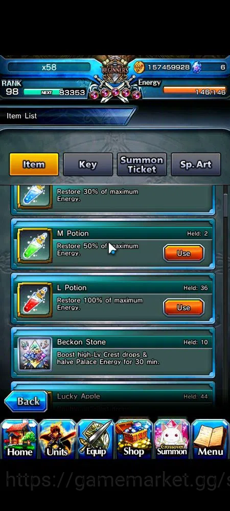 Grand Summoners Accounts End-Game Global|Rank 98|18 Ascend|EmiyaTW,Summer 2