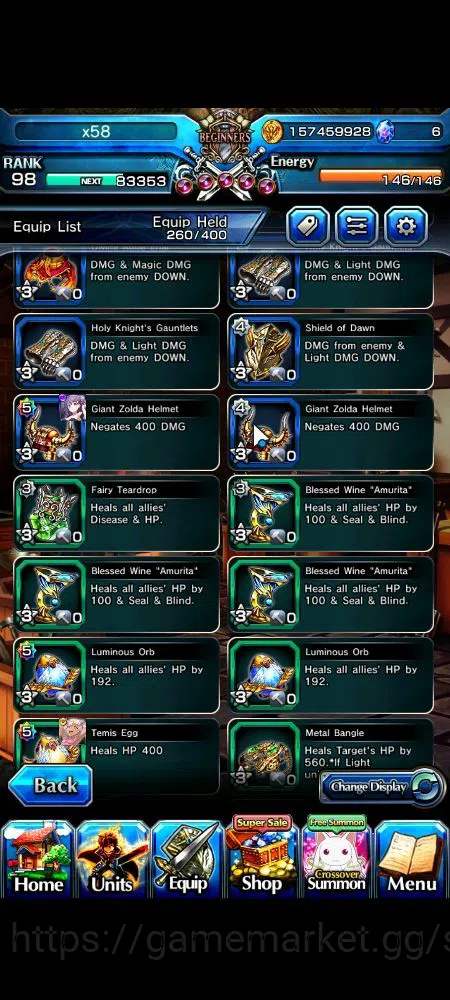 Grand Summoners Accounts End-Game Global|Rank 98|18 Ascend|EmiyaTW,Summer 9