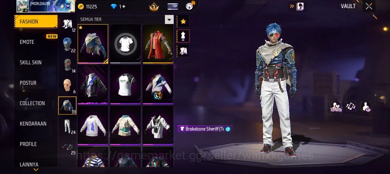 Free Fire Accounts Indonesia | AKUN LVL 40 VAULT 33 EMOTE 6 TAS 9 WEAPON 32 | W853 2