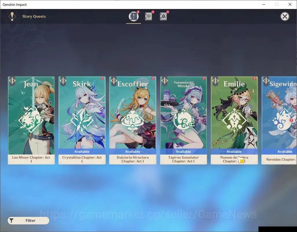 Genshin Impact Accounts ASIA |AR 55 |4 Limited + 4 (*5 Standard) + 1 (*5We image 16
