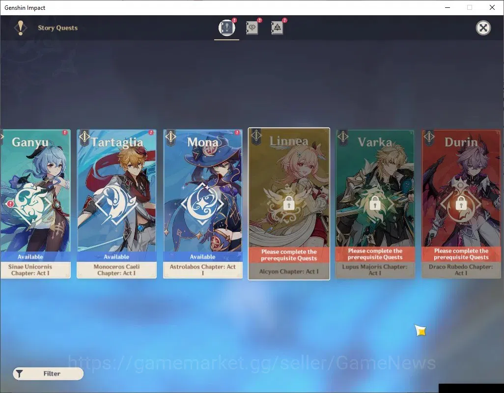 Genshin Impact Accounts ASIA |AR 55 |4 Limited + 4 (*5 Standard) + 1 (*5We image 17