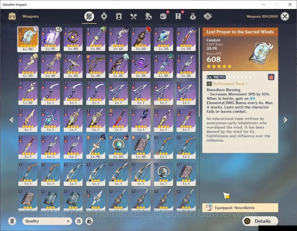 Genshin Impact Accounts ASIA |AR 55 |4 Limited + 4 (*5 Standard) + 1 (*5We image 8