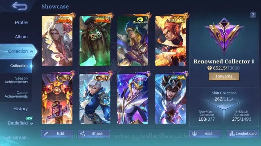 Mobile Legends: Bang Bang Accounts Global|Skin 262|Renowned|Mistbender Aldous,KFP Tha image 2