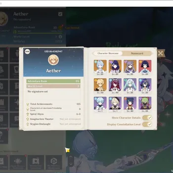 Genshin Impact Accounts Others Asia|AR 35|2 Limited + 2(*5Weapon)|Odette+Signature,Raiden Shogun|Reuni On|Usn Unset|Male
