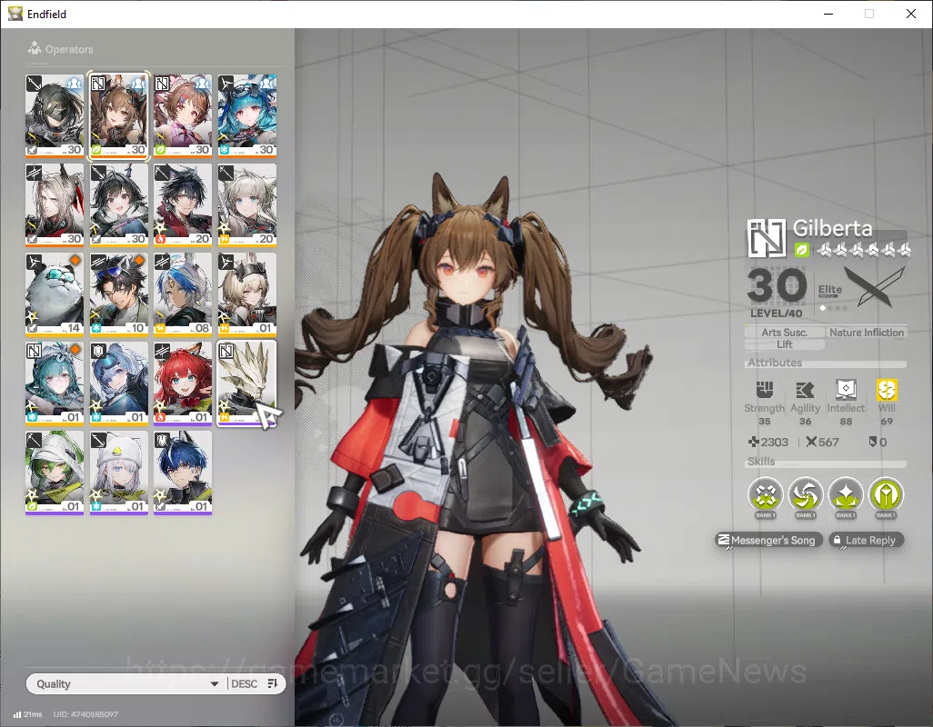 Arknights: Endfield Accounts ASIA|Lv41|4SSR(1Limited)+8(*6WP)|[Gilberta],Ardeli image 2