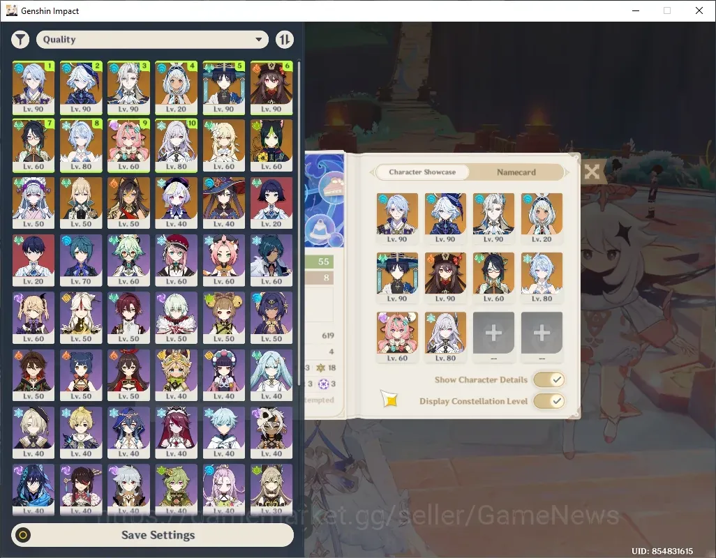 Genshin Impact Accounts Others Asia|AR 55|Rate On|10 Limit + 2(*5 1