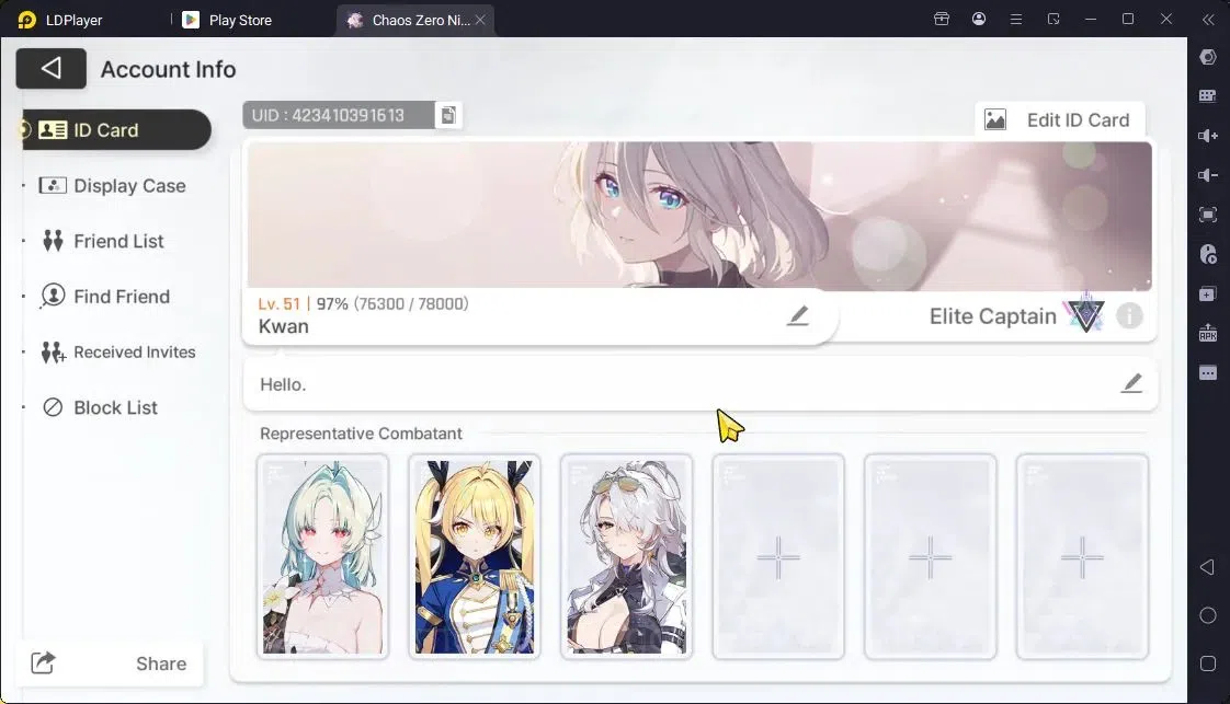 Chaos Zero Nightmare Accounts Global | Lv.51| 7 SSR Khalipe,Tiphera,Veronica,Nin image 2