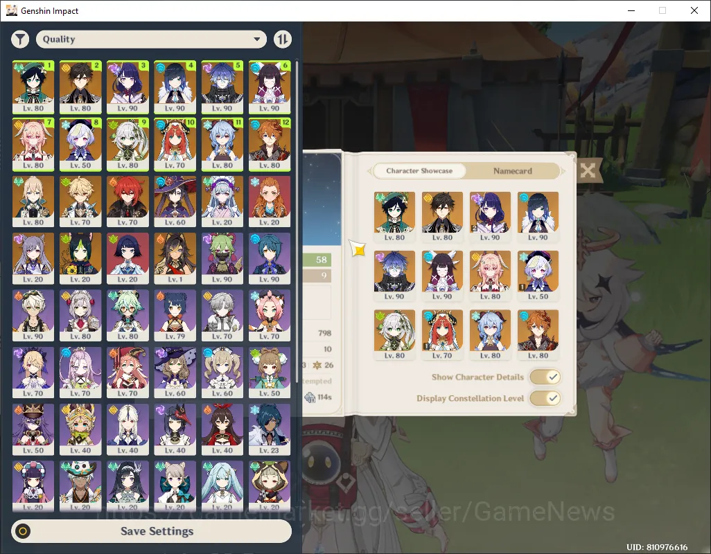 Genshin Impact Accounts Others ASIA|AR 58|11 Limited+5(*5 Weapon)|(Raiden C2)+Sign, Nilou 1