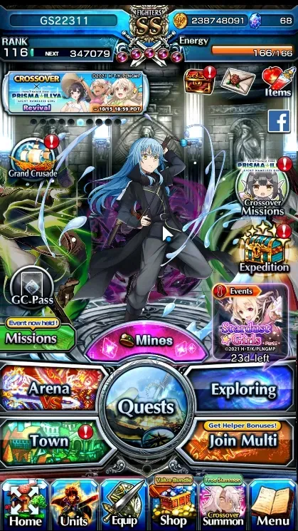 Grand Summoners Accounts End-Game Global|Rank 116|5 Sp Art|19 Ascend + 4 TW (E Shirou,Gamagoori,NF Mira,A Valerie)+TW 1