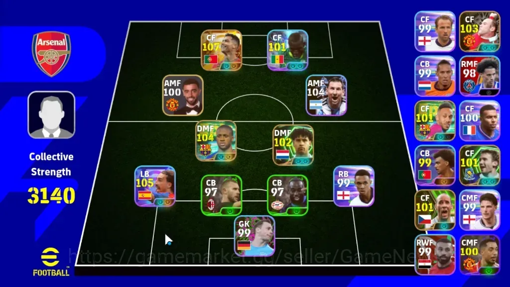 eFootball Accounts Legends & Iconic Players Android|Power 3140|BigTime Cristiano Ronaldo|6 Epic Yaya Toure,Wayne 1