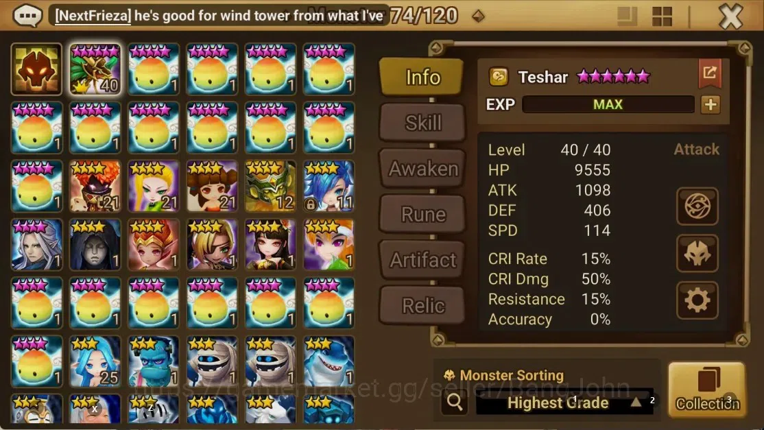 Summoners War: Sky Arena Accounts GLOBAL | NB 5 TESHAR,Starter Gacha 115 12Y+160 11Y image 2