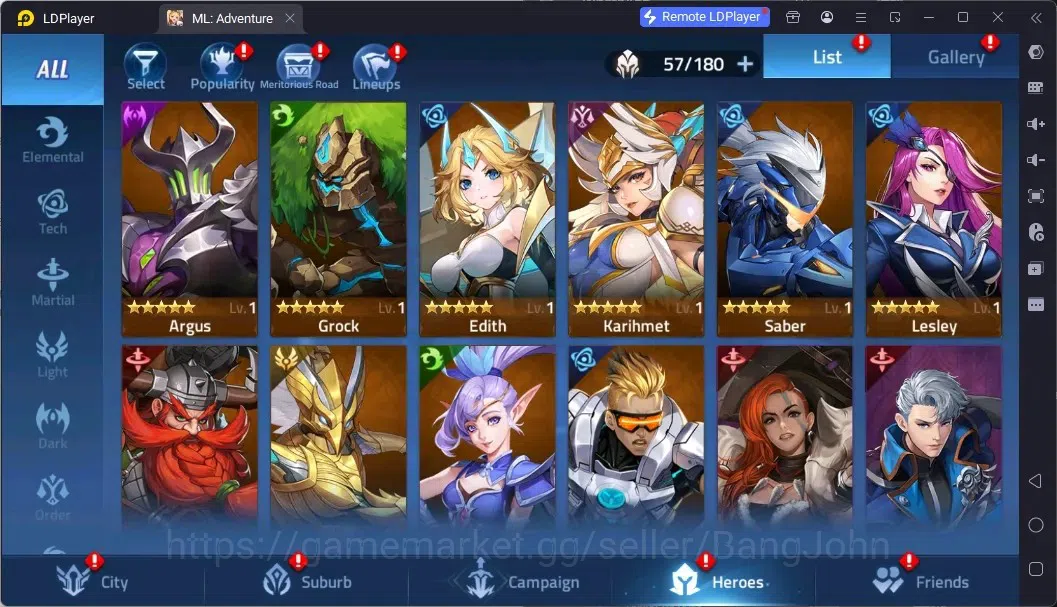 Mobile Legends: Adventure Accounts Global |LV 40|645k Power|VIP 4|Camp 28-6|Hero 57|63,642 Diamond|29 8