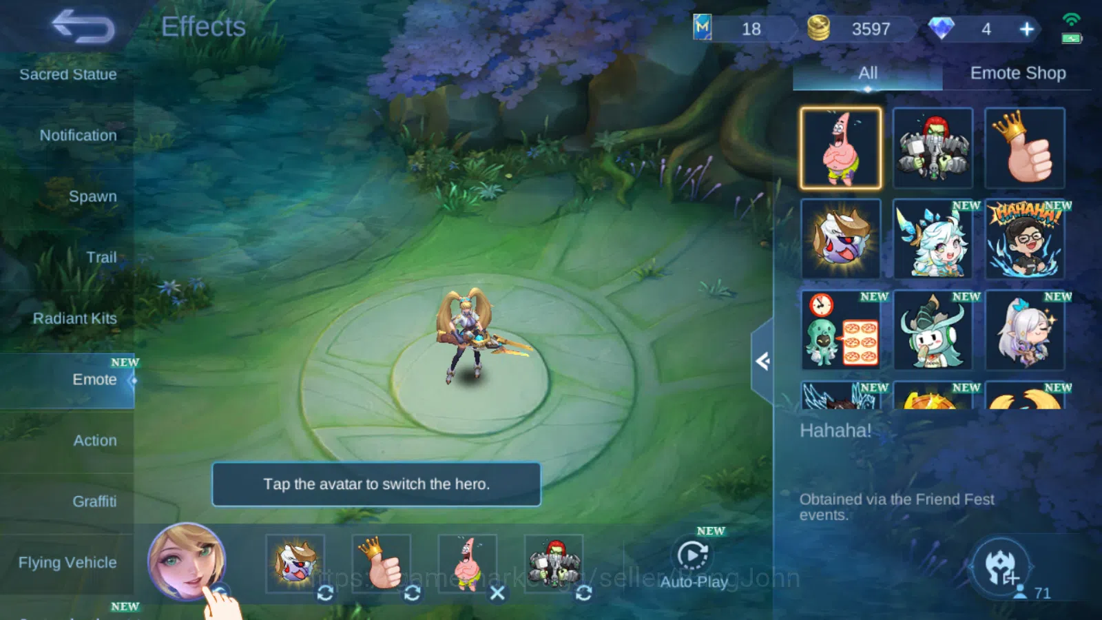 Mobile Legends: Bang Bang Accounts Others Hero 71 | skin 127 | prime granger | prime claude | lightborn alucard epic nana 6