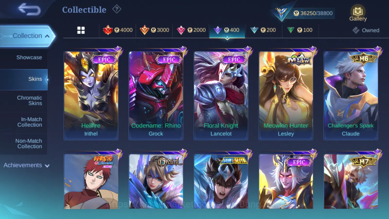Mobile Legends: Bang Bang Accounts Others Hero 71 | skin 127 | prime granger | prime claude | lightborn alucard epic nana 9