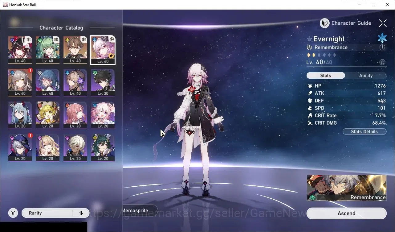Honkai Star Rail Accounts Starter Asia| TL 28 | 3 Limited Evernight,Huohuo,Sparkle +1 STD (Welt) |Female 1