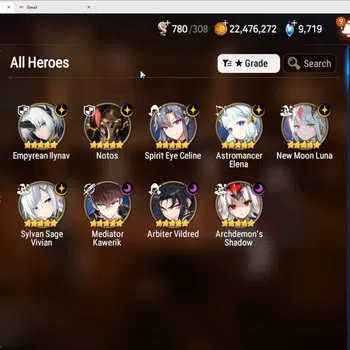 Epic Seven Accounts High-End ASIA|9ML (Notos,SECeline,AME,NMLuna,Arby Etc.)+E.A.Fumyr,Landy|PoH+Bless+Theater ON|SS